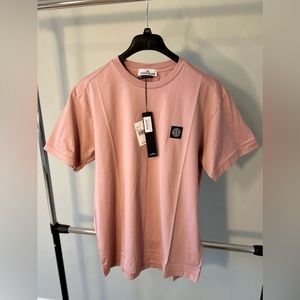 Stone Island Classic Cotton Logo Tee - Rose Quartz